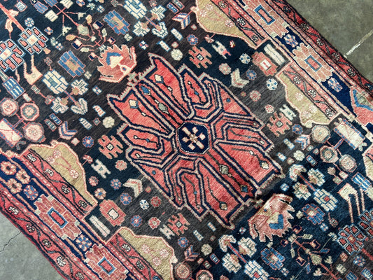 5'3" x 9'11" Hand-Knotted 100% Lamb Wool Pile Nahavande Area Rug - Carpet