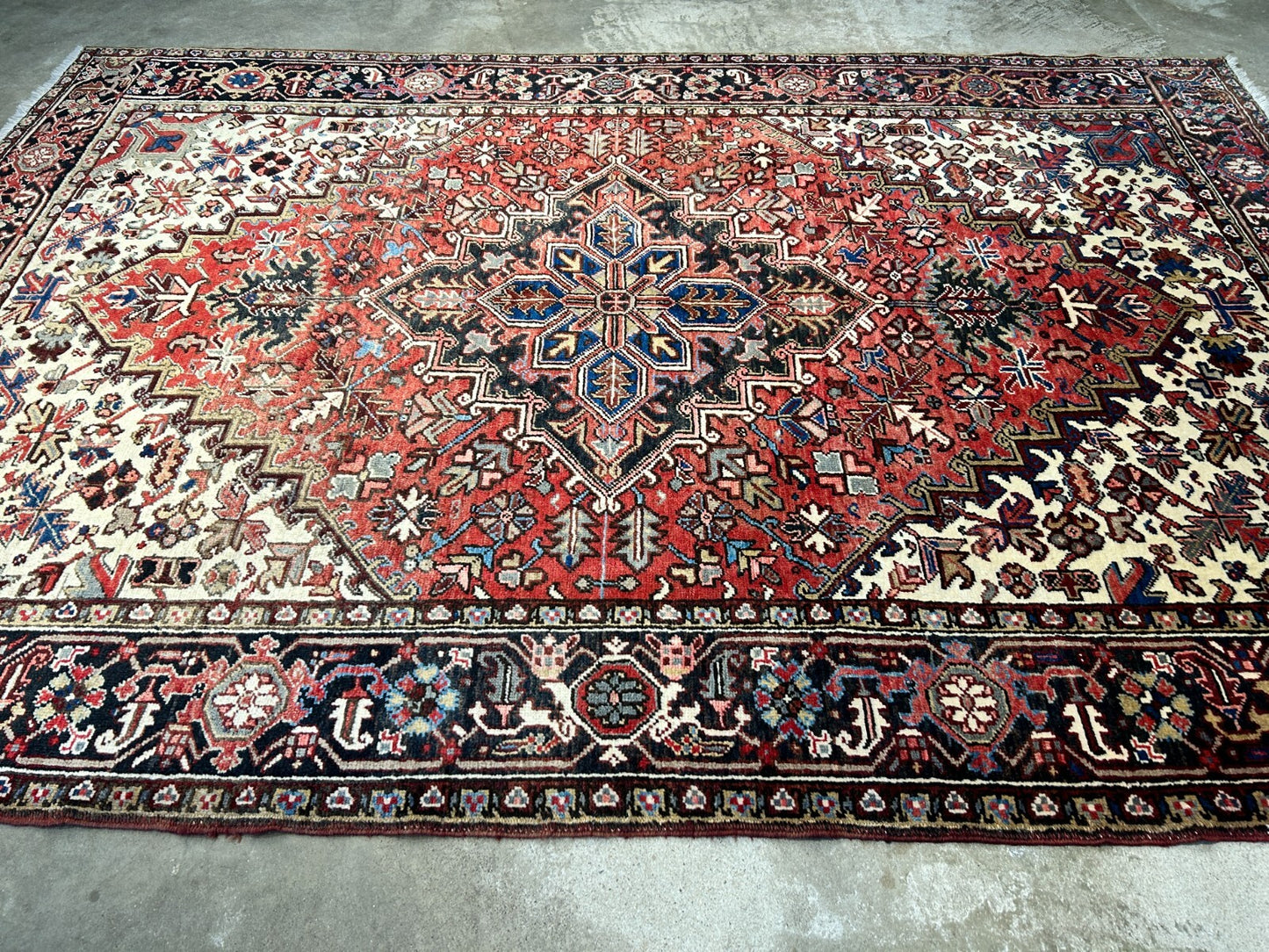 6'7"x9'7" Hand-Knotted 100% Lamb Wool Herize Carpet - Area Rug