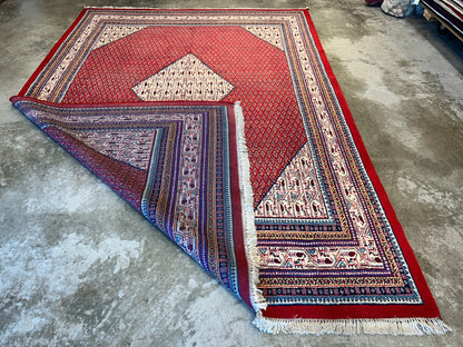 8'5"x12'1" Hand-Knotted 100% Wool Pile Hamadane Rug