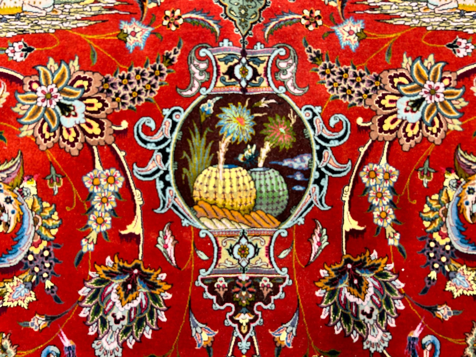 Collector Item - 10'9"x14'8" Hand-Knotted Wool & Silk Tabrize Area Rug