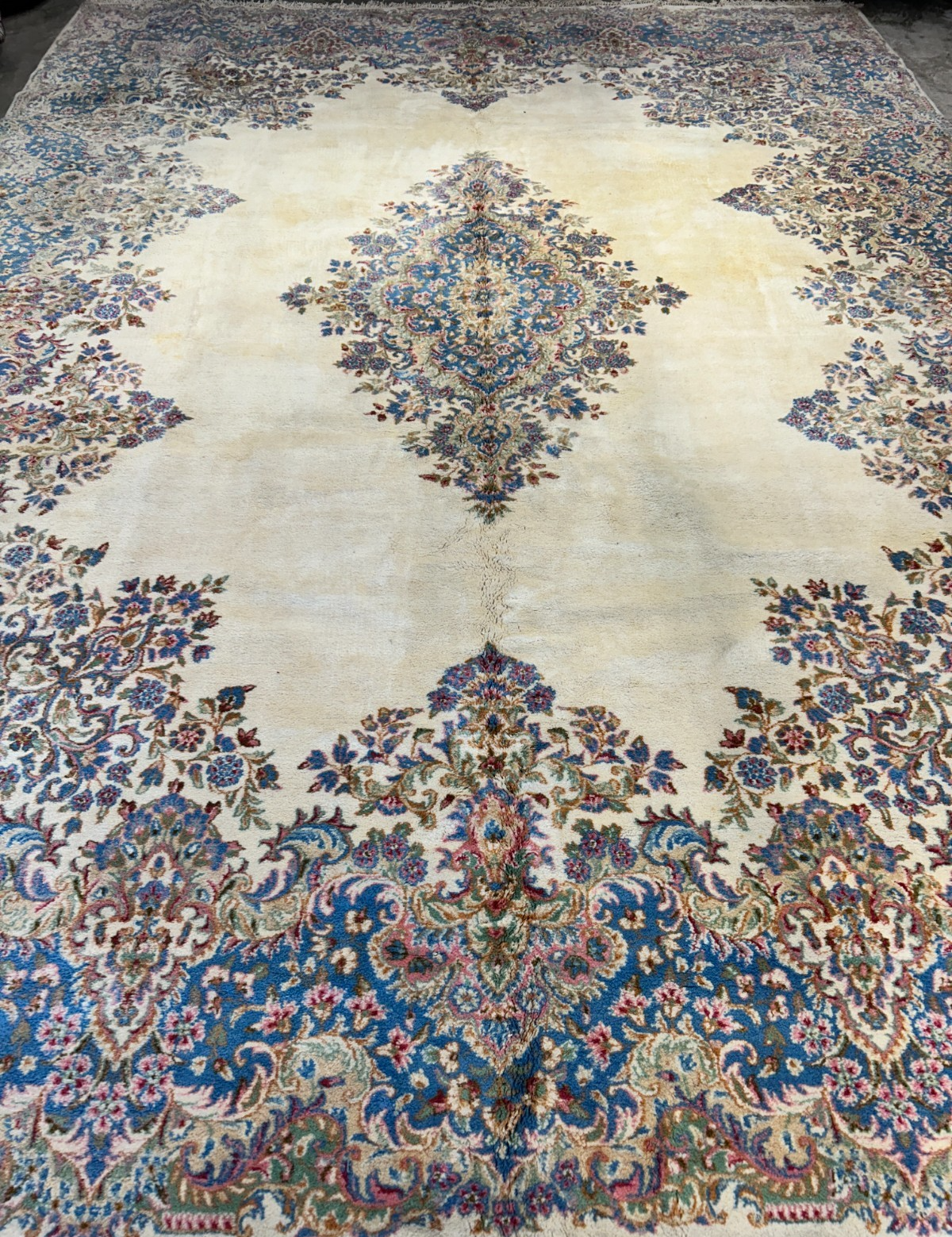 10'11"x14'9" Hand-Knotted 100% Wool Pile Kermane Area Rug - Carpet