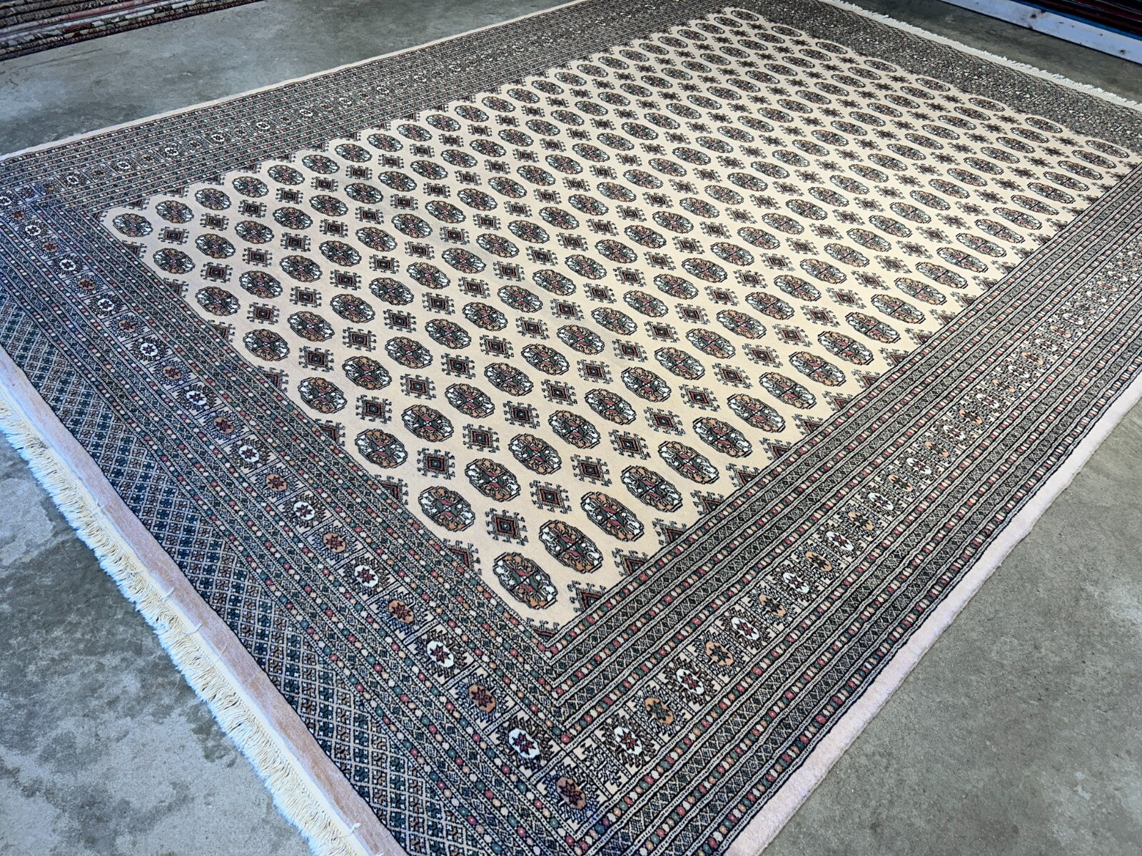 9'3"x12'6" Hand-Knotted 100% Wool Pile Bokhara Rug