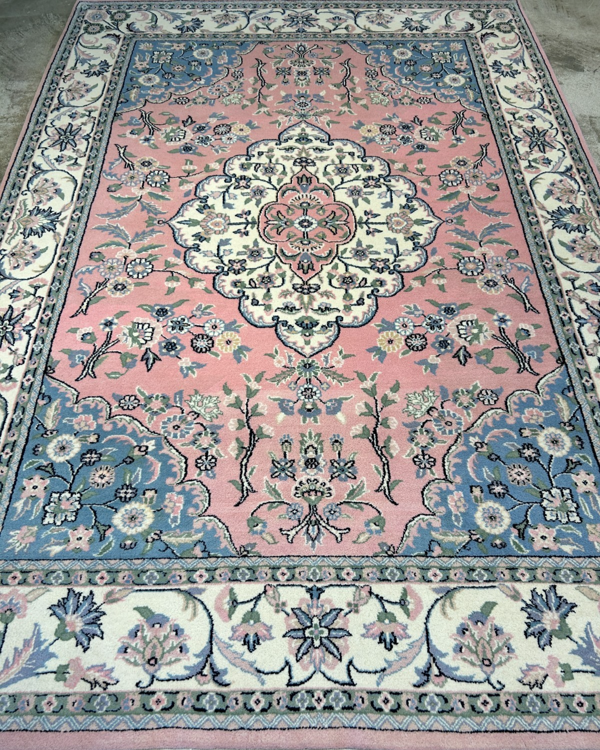 6'2"x8'10" Hand-Knotted 100% Wool Pile Tabrize Design Carpet - Area Rug