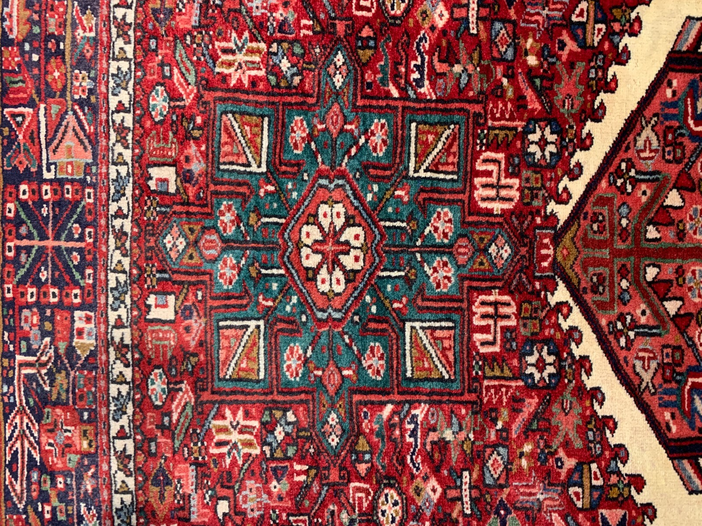 4'10"x6'4" Antique Hand-Knotted Karaja Geometric Area Rug Carpet