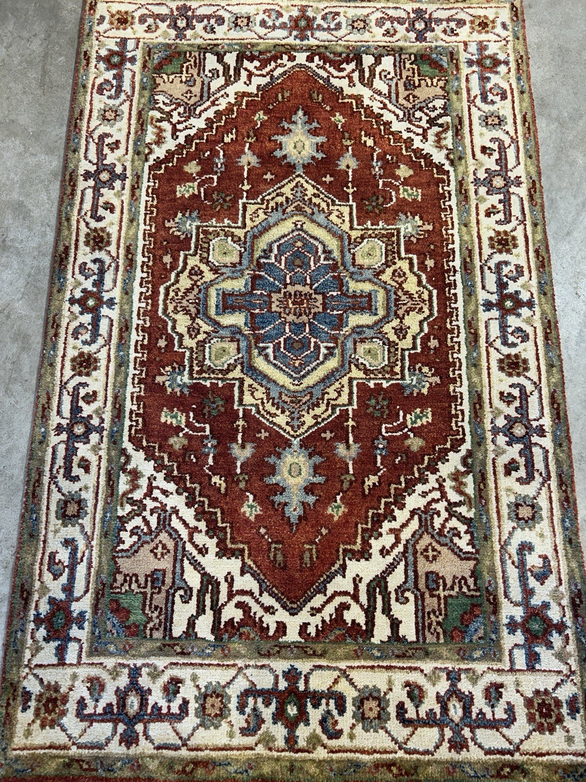 3’x4’11” Hand-Knotted 100% Wool Indoserapi Area Rug - Carpet