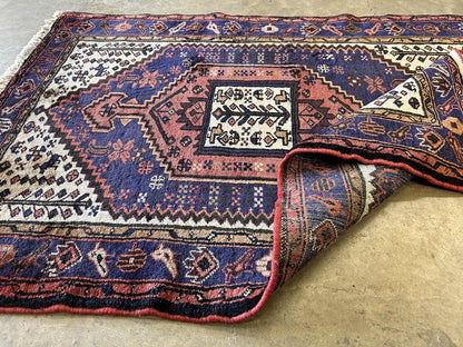 3'4"x5' Hand-Knotted 100% Wool Pile Herize Area Rug - Carpet