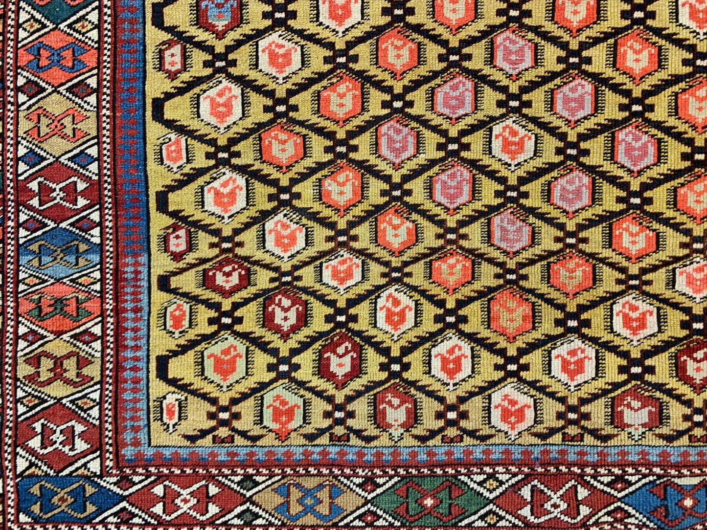 3'7"x4'6'' Collector Antique Russian Shiravan 100% Wool Area Rug