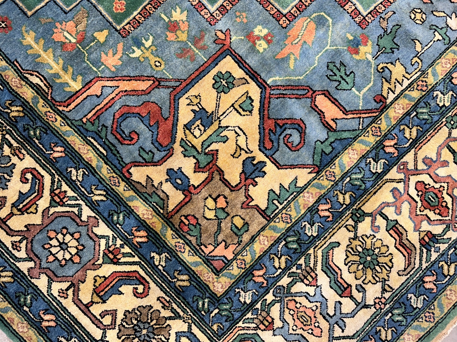 11'11"x15'11" Hand-Knotted 100% Wool Pile Herize Area Rug - Carpet