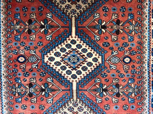 3'2"x5' Hand-Knotted 100% Wool Pile Yalamehe Rug