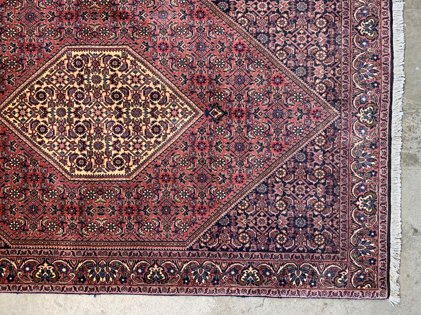 3'8"x6'1" Hand-Knotted 100% Wool Pile Bijare Carpet - Area Rug