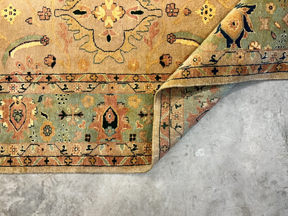 9'x12' Hand-Knotted 100% Wool Pile Hamadane Design Carpet - Area Rug