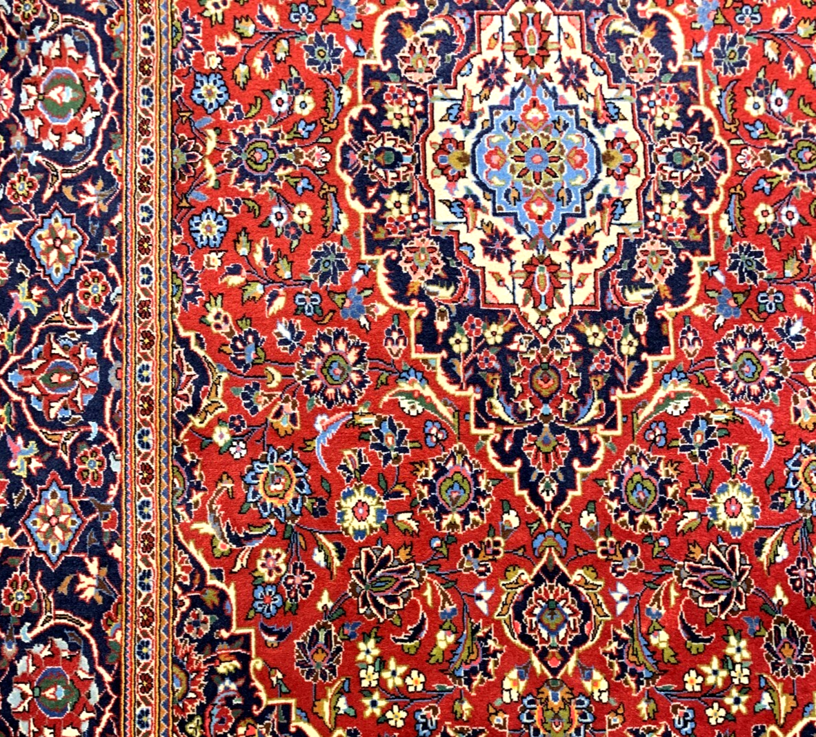 4'6" x 7'6'' Very Fine Lamb Wool Hand-Knotted 100% Wool Carpet - Kashane Rug