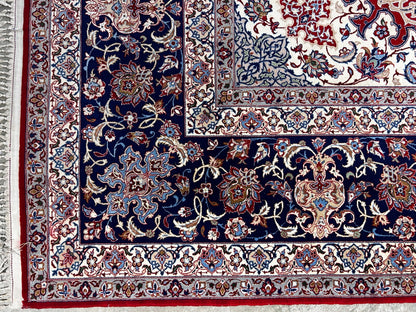 8'10"x12'4" Extra Fine Hand-Knotted Wool & Silk Isfahane Zolfaghari Rug