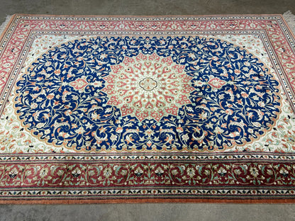 2'8"x4'1" Exquisite Extra-Fine Hand-Knotted 100% Silk Qume Area Rug