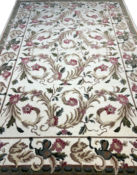 6'x9' Hand-Knotted 100% Wool Pile Art Deco Carpet - Area Rug