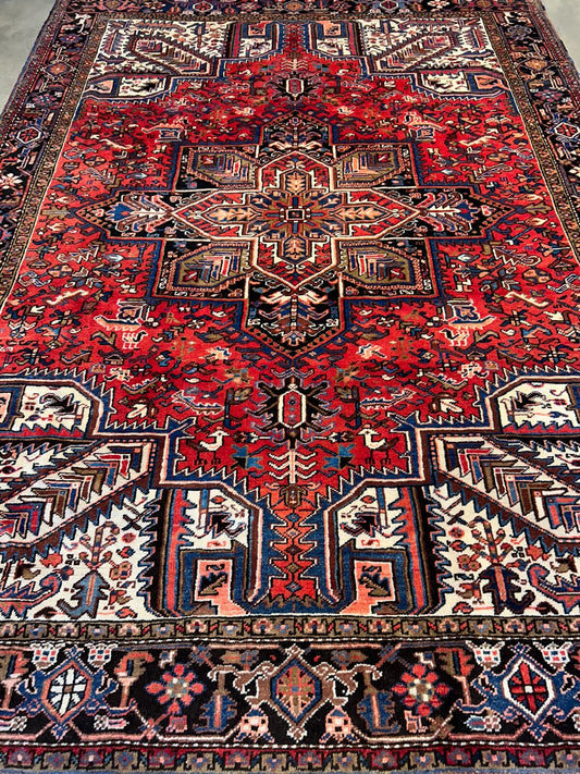 8'2"x11'1" Hand-Knotted 100% Wool Pile Herize Rug