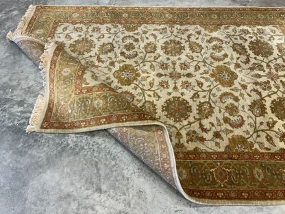 4'2"x6' Fine Hand-Knotted 100% Wool Pile All-Over Area Rug - Carpet