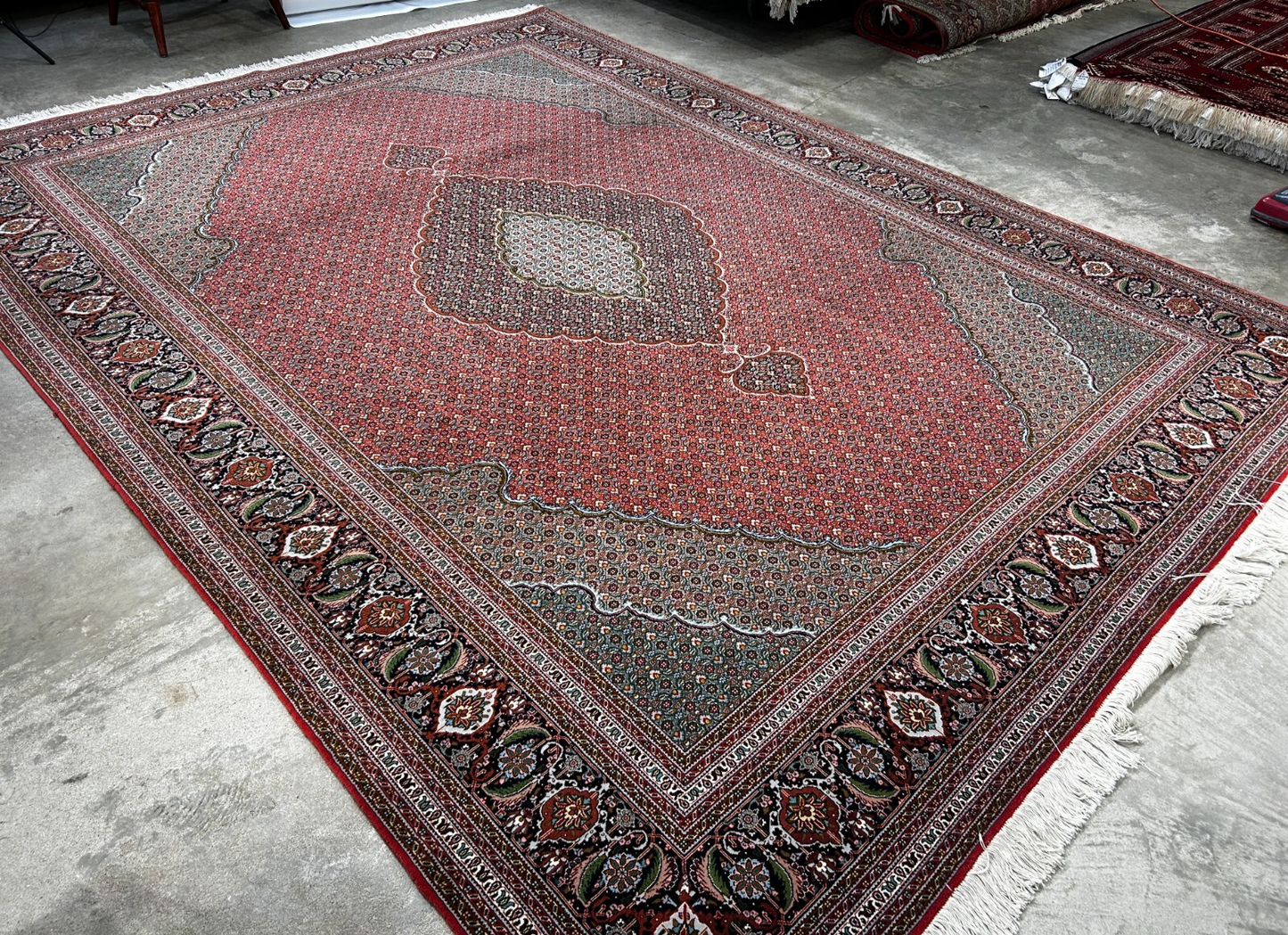 8'8"x11'3" One-Of-a-Kind Hand-Knotted Silk & Wool Tabrize Fish Style Rug