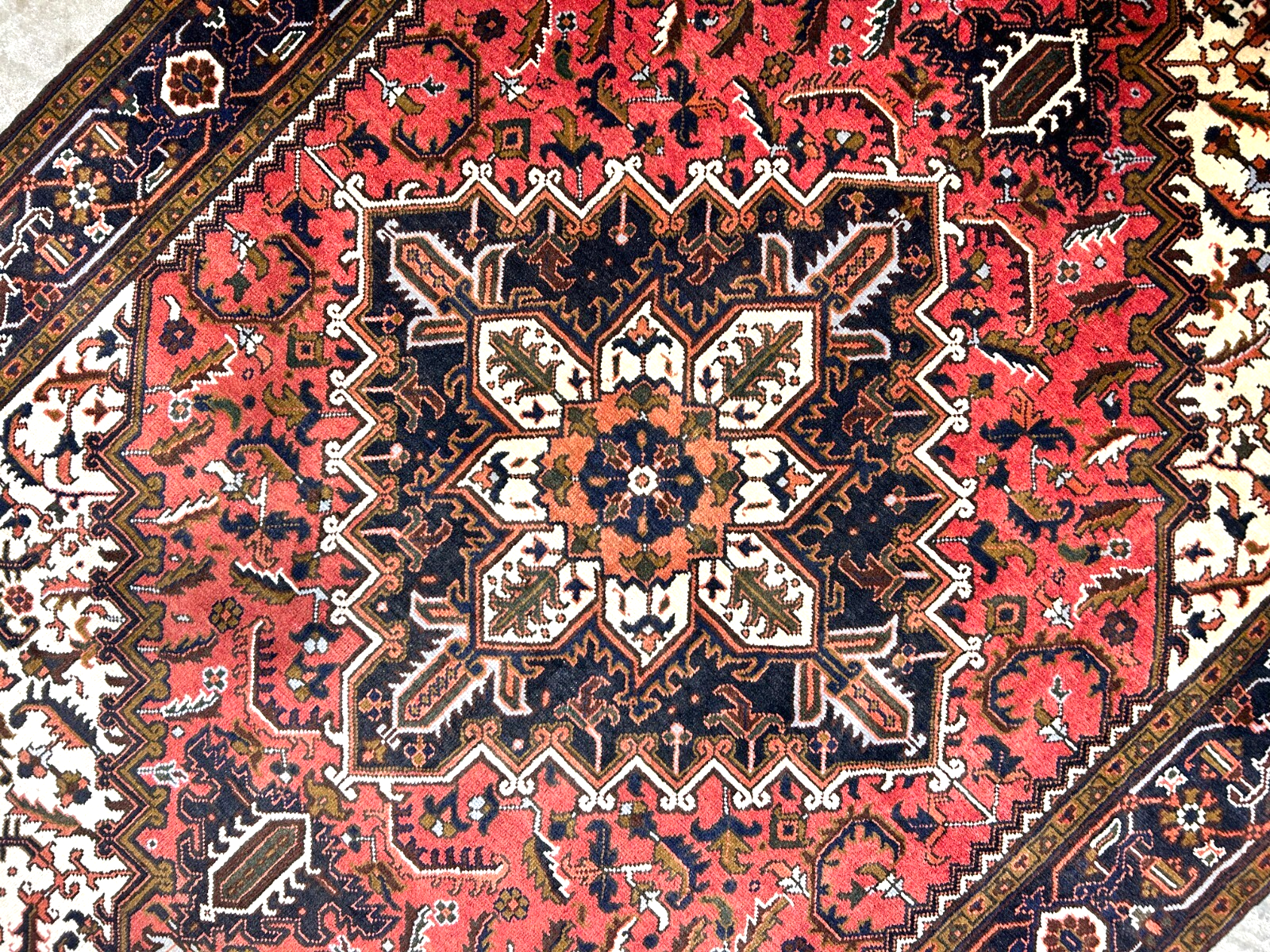 6'10" x 9'7" Hand-Knotted 100% Wool Pile Herize Area Rug - Carpet