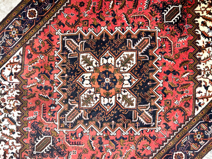 6'10" x 9'7" Hand-Knotted 100% Wool Pile Herize Area Rug - Carpet