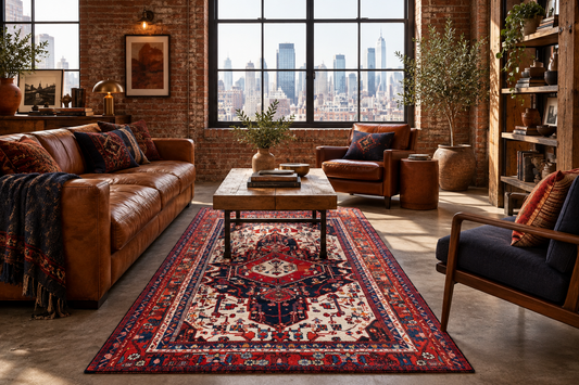 5'1" x 10'10'' Hand-Knotted 100% Lamb Wool Carpet - Nahavande Area Rug