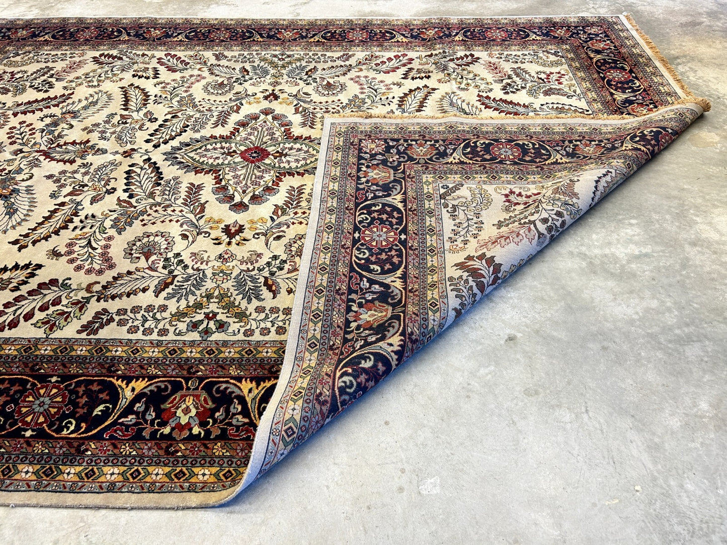 8'8"x11'8" Hand-Knotted 100% Lamb Wool Sarouke Design Carpet - Area Rug