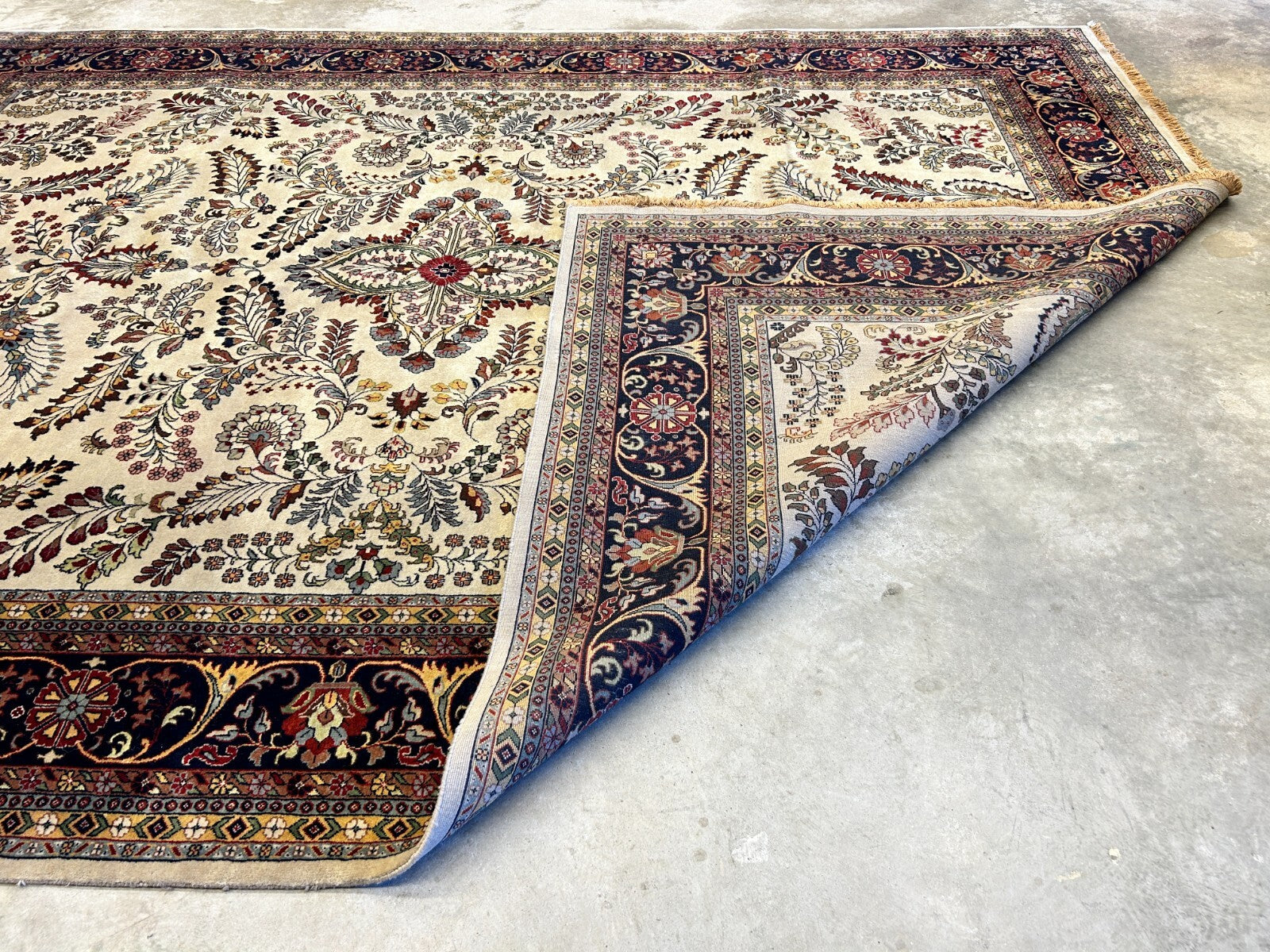 8'8"x11'8" Hand-Knotted 100% Lamb Wool Sarouke Design Carpet - Area Rug