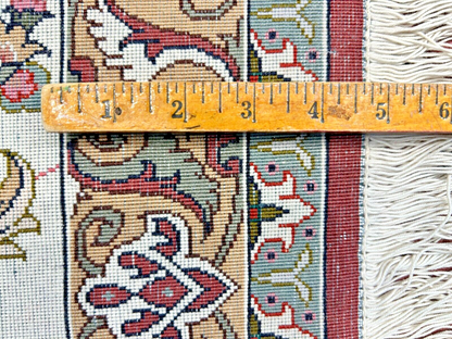 6'8"x10'4" Fine Hand-Knotted Wool & Silk Tabrize Rug - Area Carpet