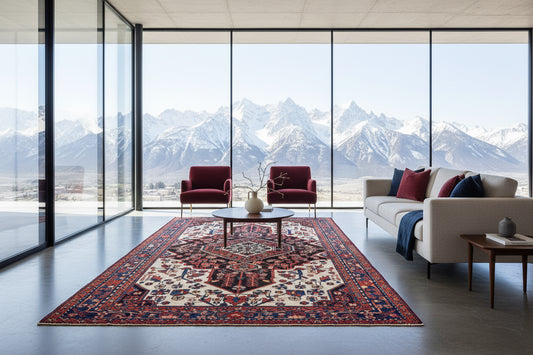 5'4" x 10'4" Hand-Knotted 100% Wool Nahavande Area Rug