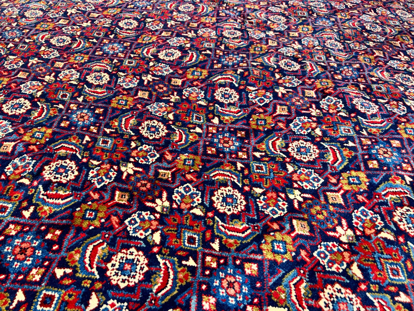 10'5"x14' Hand-Knotted 100% Wool Pile All-over Herati Rug
