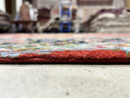 Collector Item - 10'9"x14'8" Hand-Knotted Wool & Silk Tabrize Area Rug