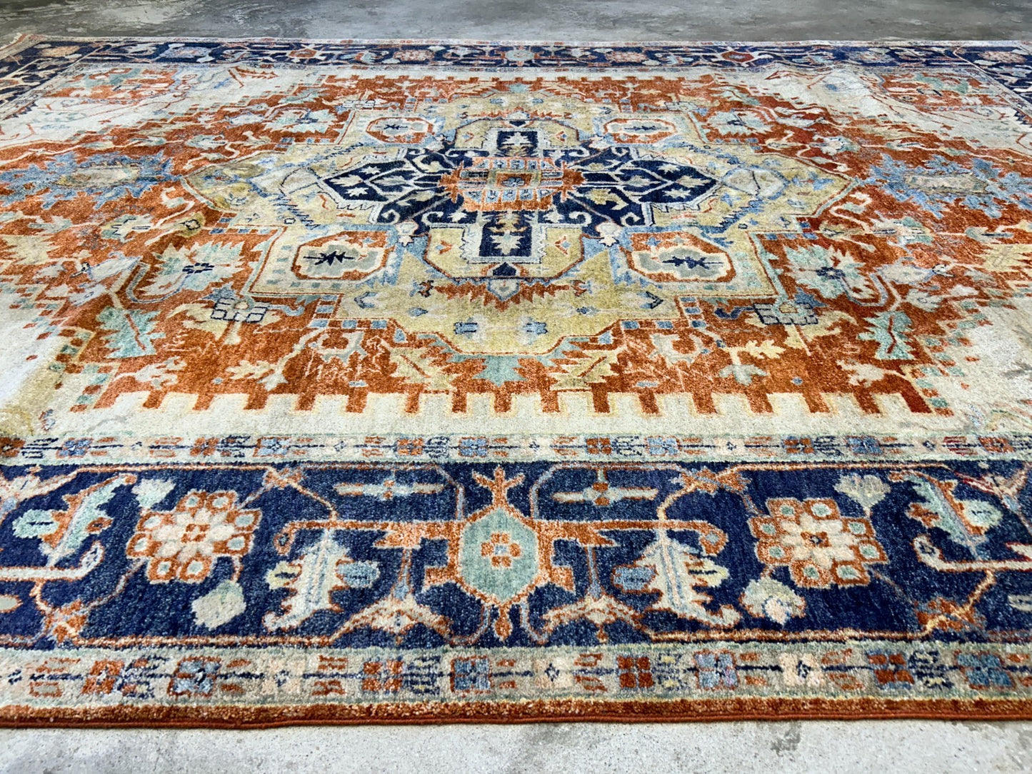 9'x12' Hand-Knotted 100% Lamb Wool Serapie Design Carpet - Area Rug
