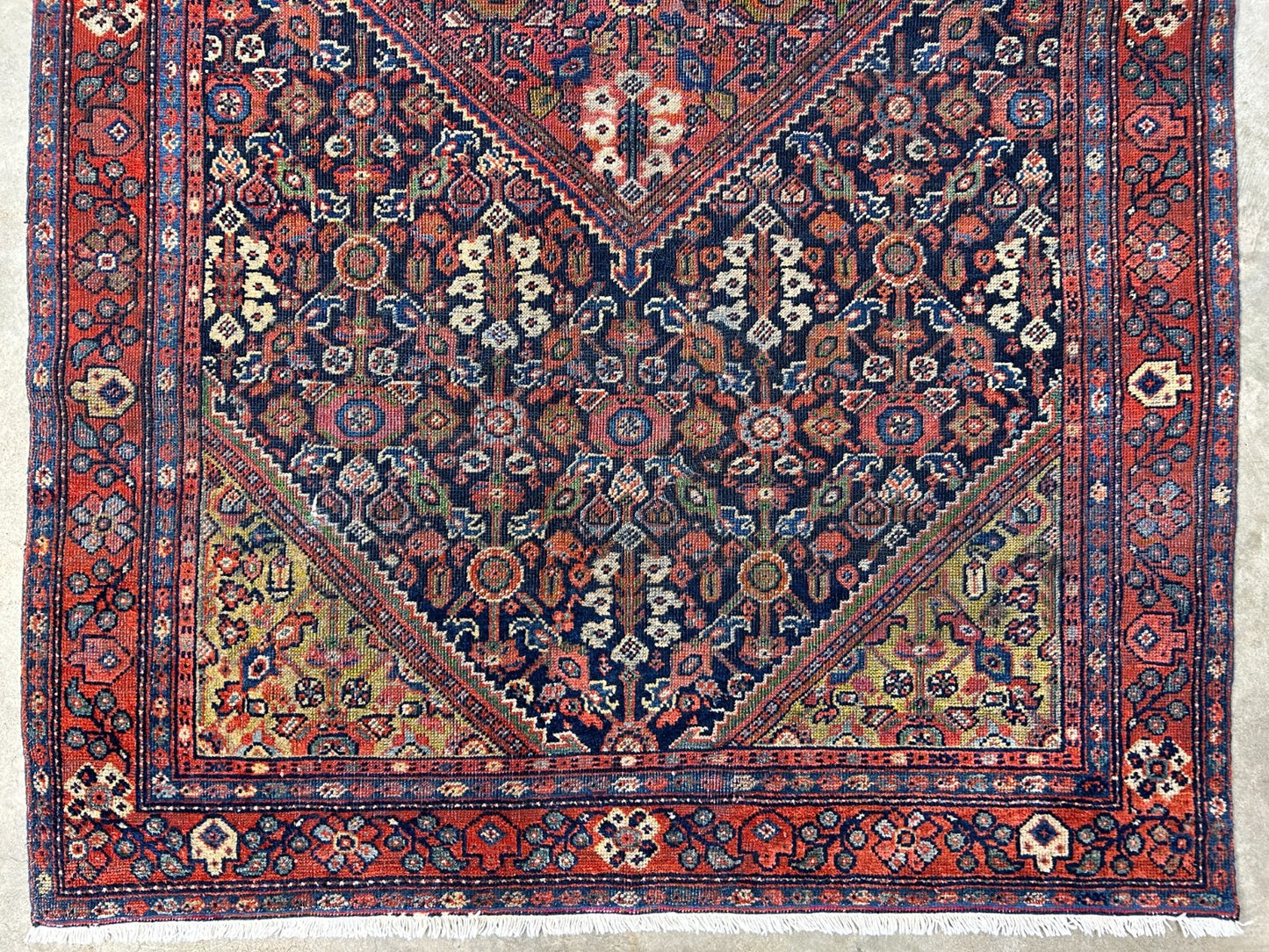 4'4"x6'6" Antique Hand-Knotted 100% Wool Pile Sennehe Area Rug - Carpet