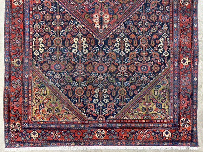 4'4"x6'6" Antique Hand-Knotted 100% Wool Pile Sennehe Area Rug - Carpet