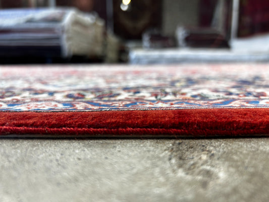 8'1"x11'9" Very Fine Hand-Knotted Wool & Silk Isfahane Area Rug - Signed