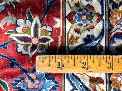 6'9"x10'3" Extra-Fine Hand-Knotted Wool & Silk Blend Isfahane Area Rug - Signed