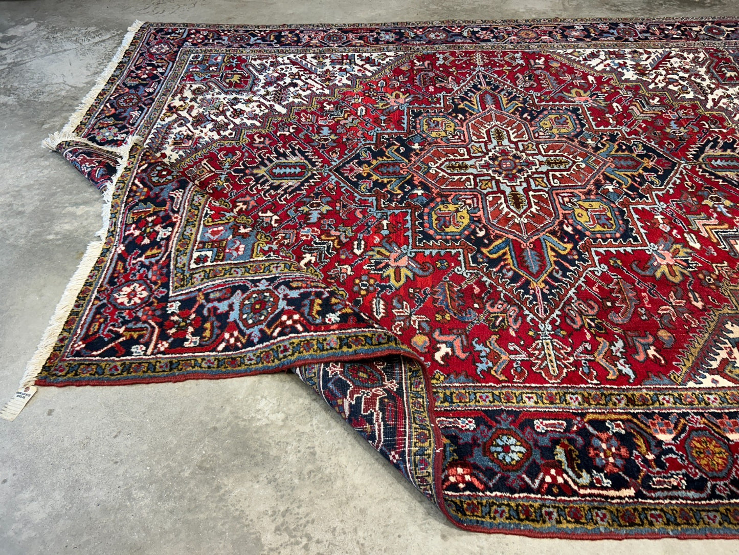 8'2"x10'8" Vintage Hand-Knotted 100% Wool Pile Herize Area Rug - Carpet