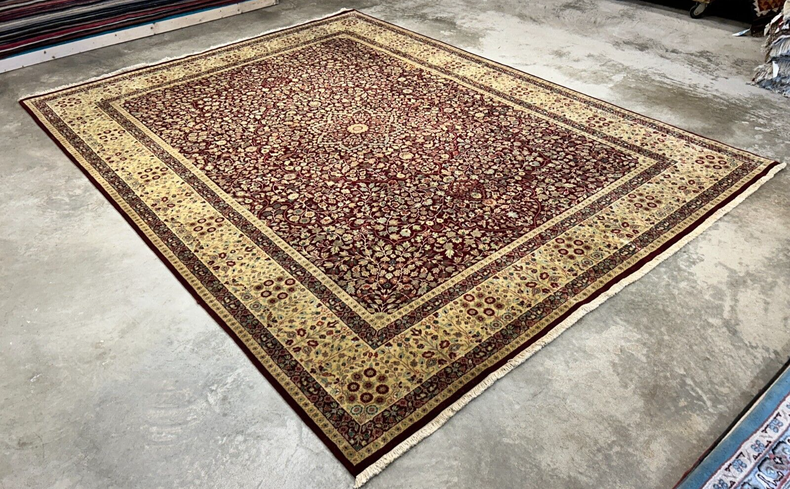 9'x12' Hand-Knotted 100% Lamb Wool Pile Persiane Design Carpet - Area Rug