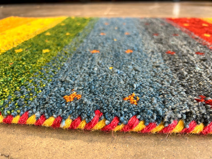 1'11"x2'10" Hand-Knotted 100% Wool Pile Gabbeh Rug