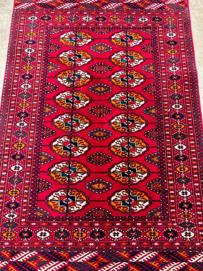 2'8"x3'10" Hand-Knotted 100% Wool Pile Bokhara Rug