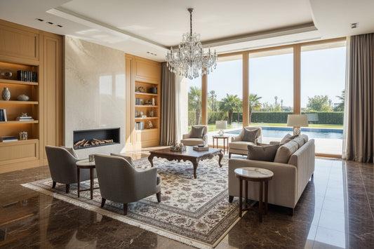 8'4"x11'6" Very Fine Hand-Knotted Wool & Silk Tabrize Rug