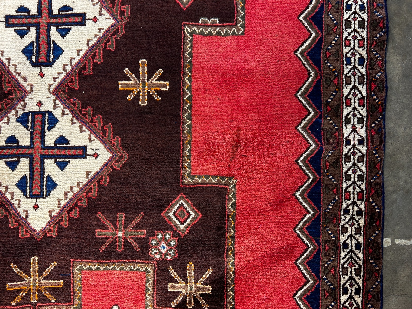 5'6" x 7'9" Hand-Knotted 100% Wool Hamadane Area Rug