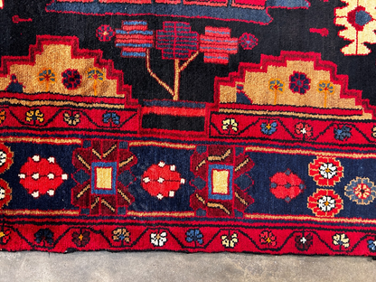 5'4" x 9'9" Hand-Knotted 100% Lamb Wool Pile Nahavande Area Rug