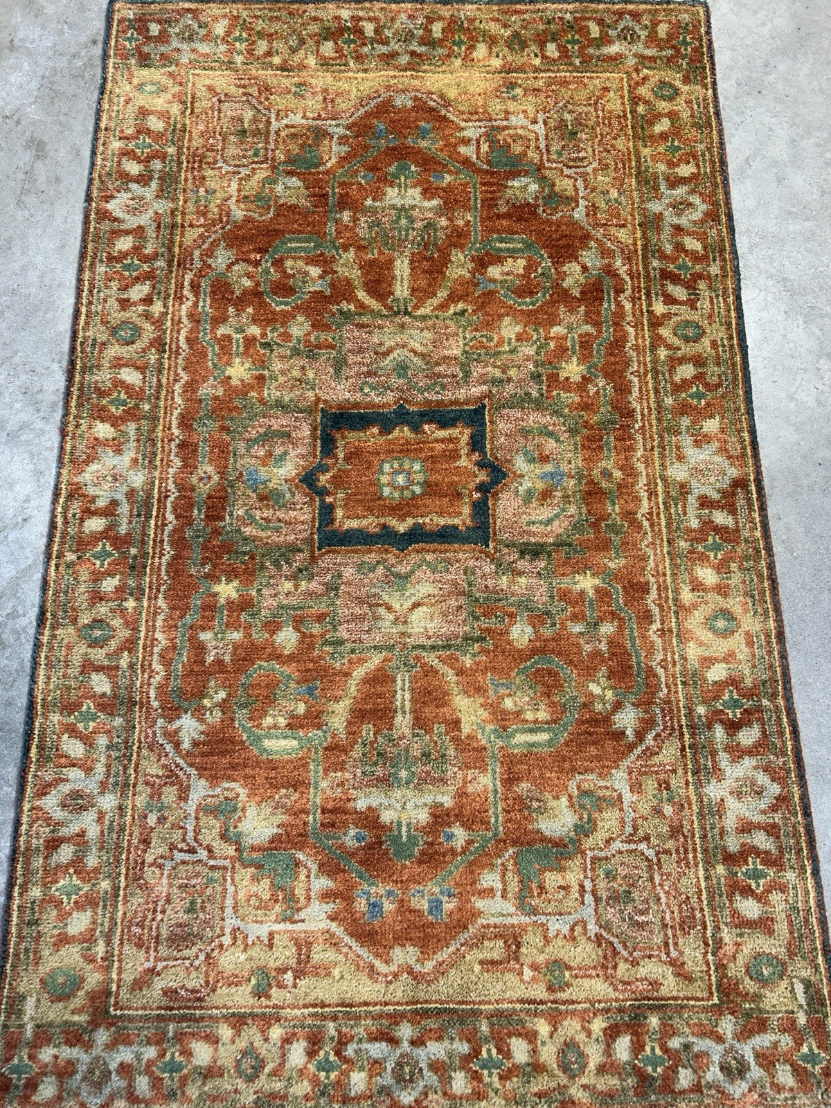 3’x5’ Hand-Knotted 100% Wool Indoserapi Area Rug - Carpet