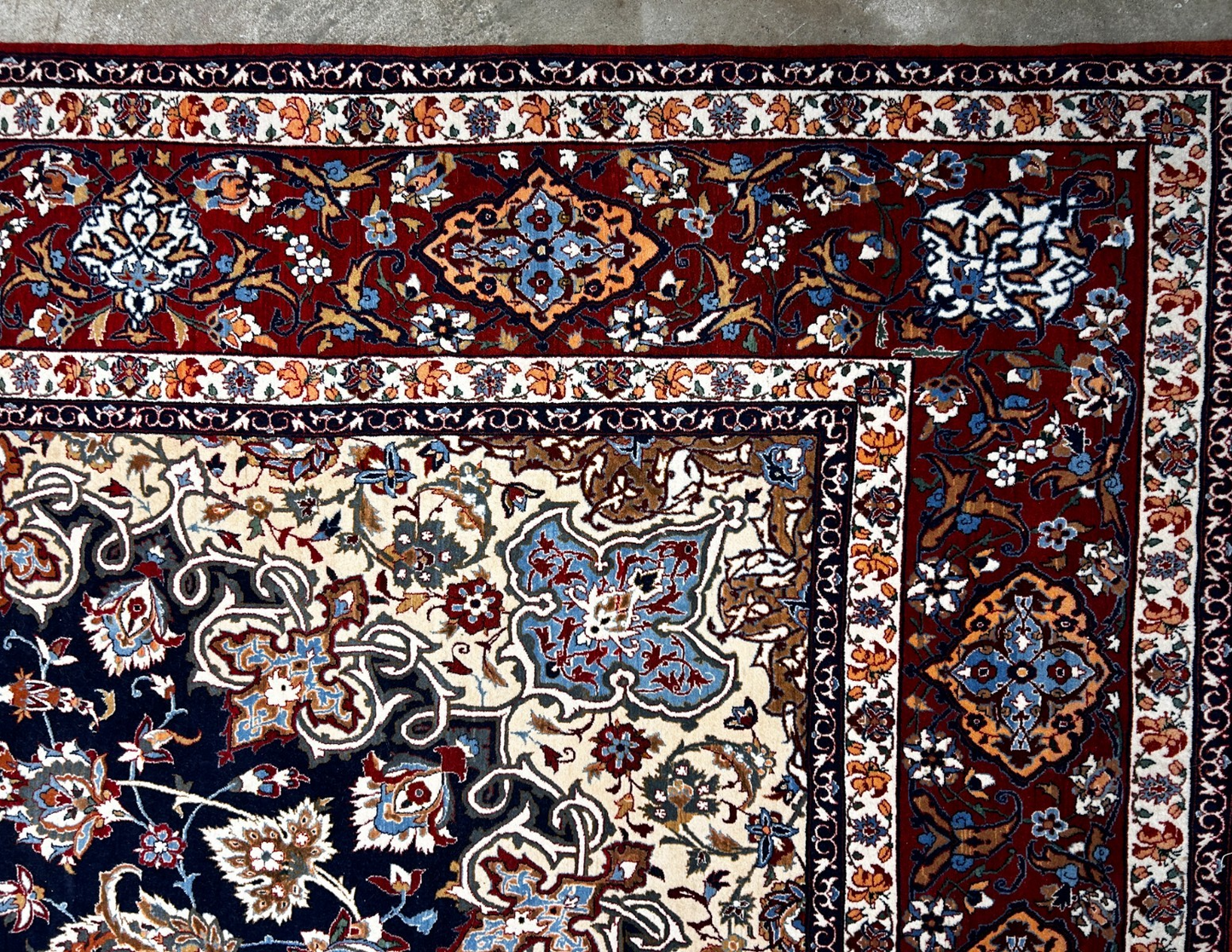 7'9"x12'8" Extra Fine Hand-Knotted Wool & Silk Isfahane Seirafian Rug