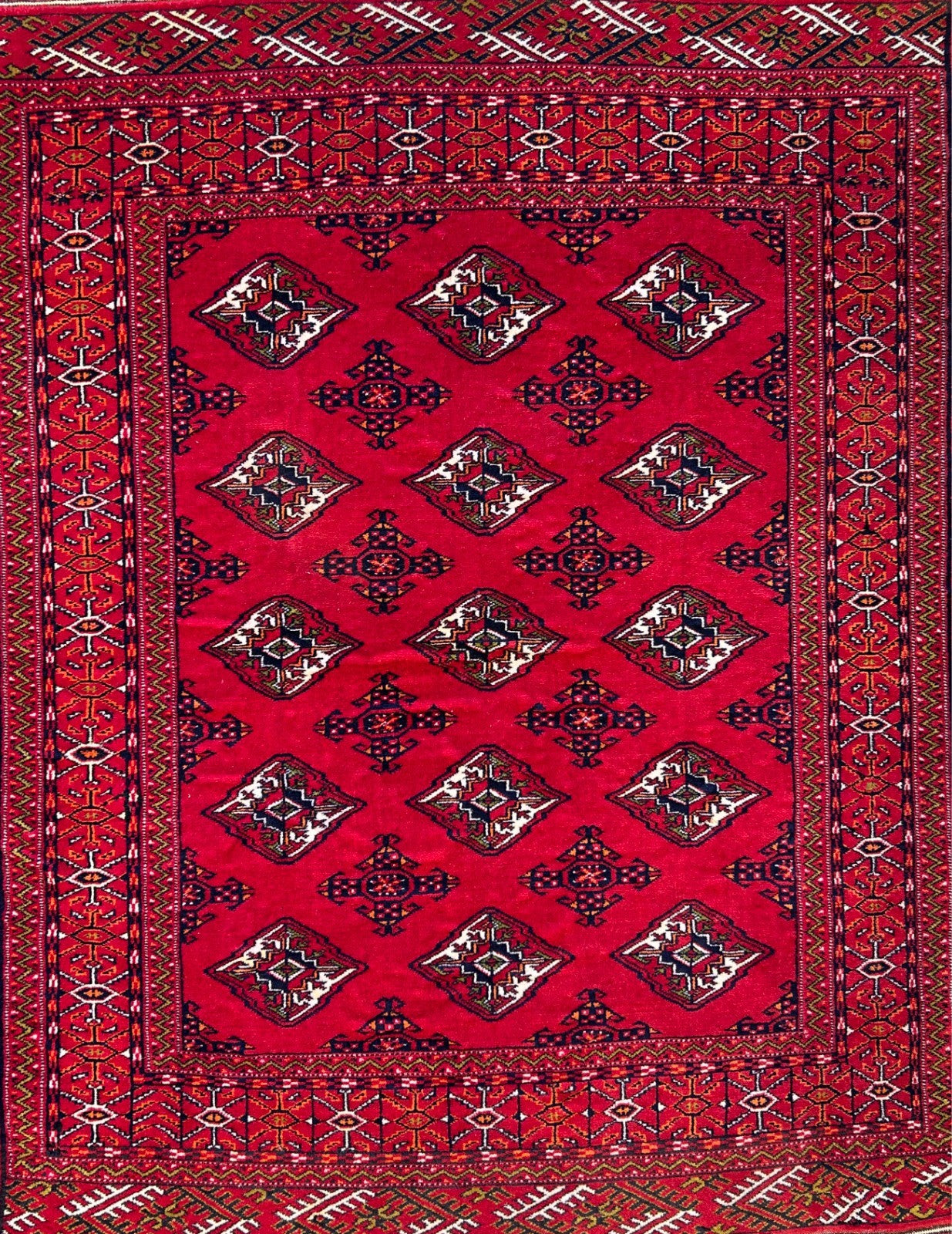 3'8"x4'8" Hand-Knotted 100% Wool Pile Bokhara Rug - Carpet