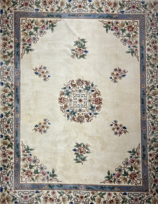 7’10”x10’1” Hand-Knotted 100% Wool Pile Oriental Area Rug - Carpet