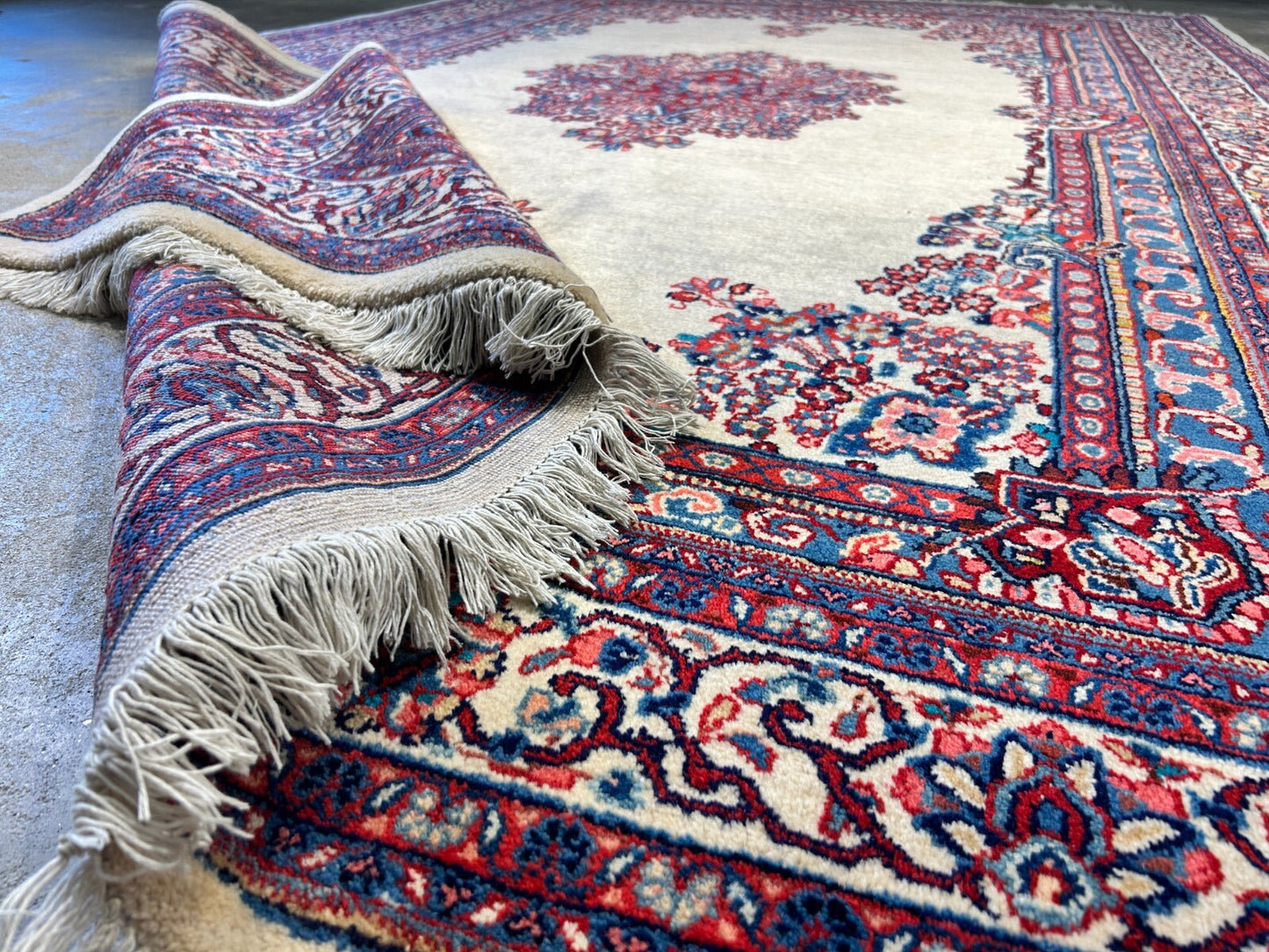 6'3"x9'5" Hand-Knotted 100% Wool Pile Sarouke Carpet - Area Rug