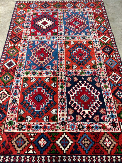 2'7"x4'2" Hand-Knotted 100% Wool Pile Yalamehe Rug