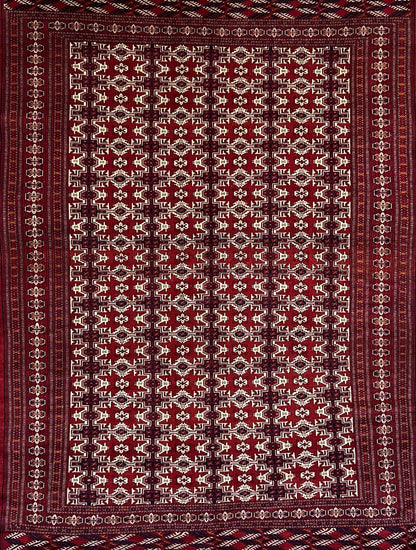 7’7”x10’ Hand-Knotted 100% Wool Pile Bokhara Area Rug - Carpet